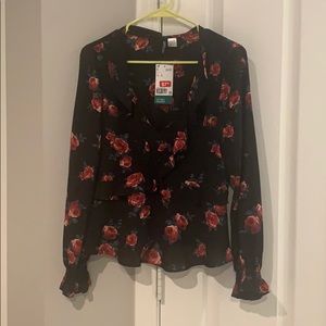 Black Floral blouse